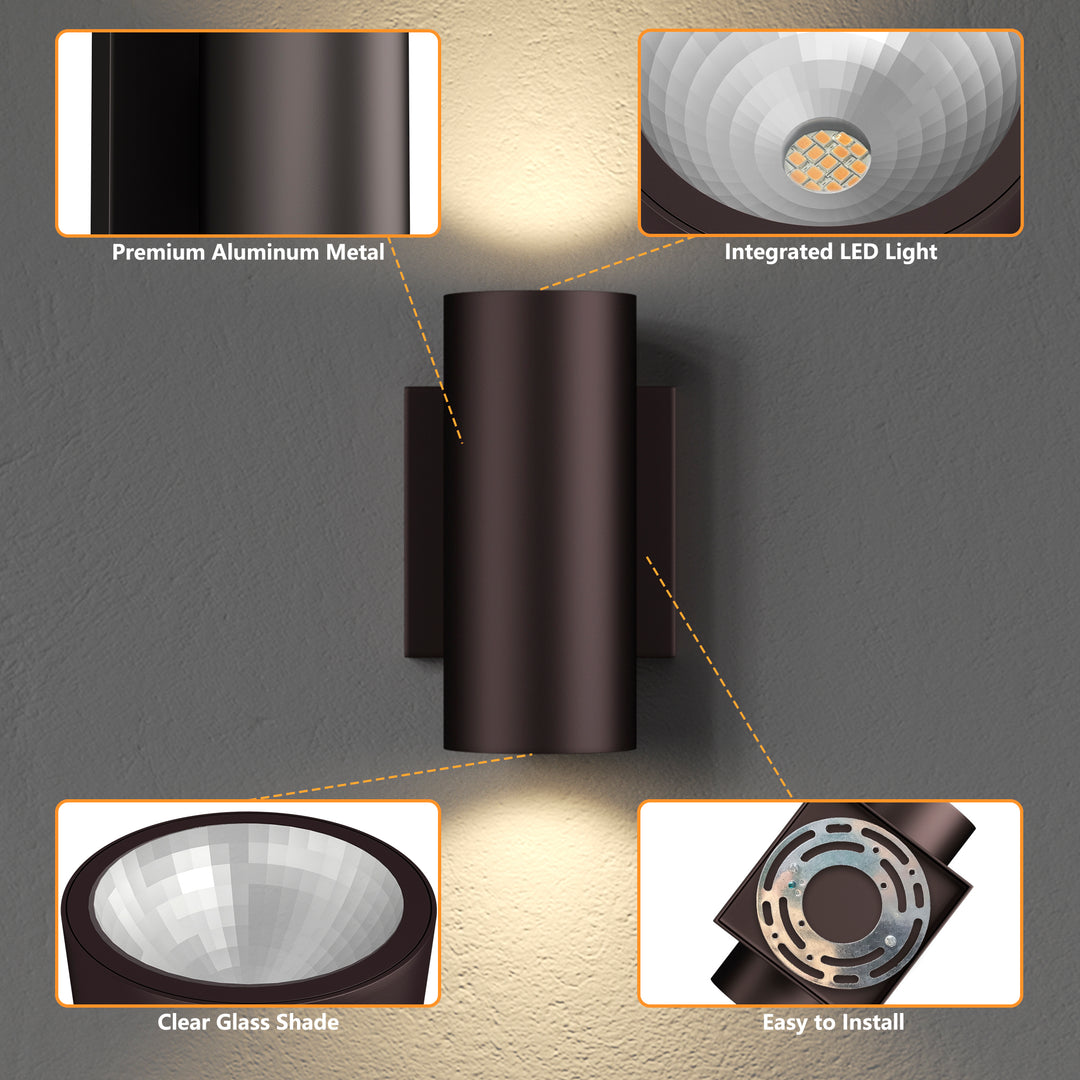 Dusk Black Dimmable Led Wall Sconces (Set of 2) #OW7121