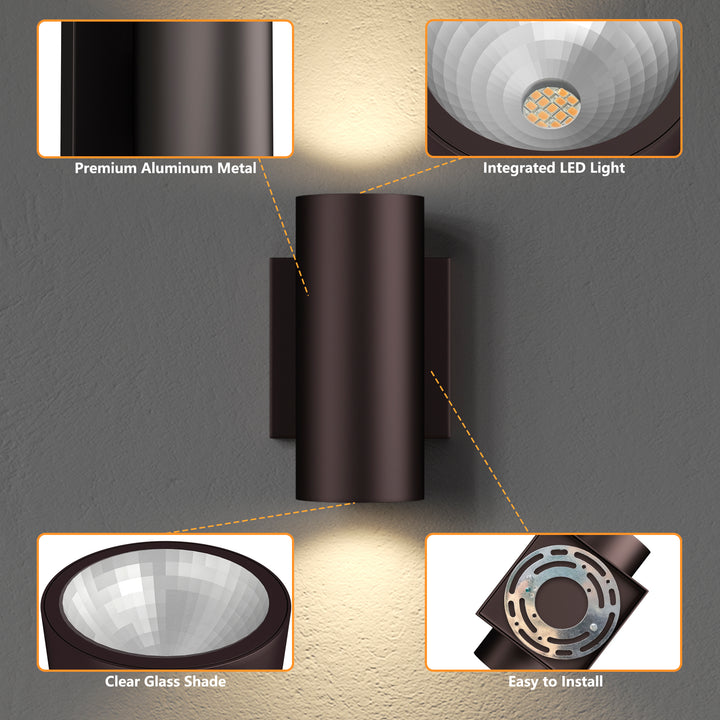 Dusk Black Dimmable Led Wall Sconces (Set of 2) #OW7121