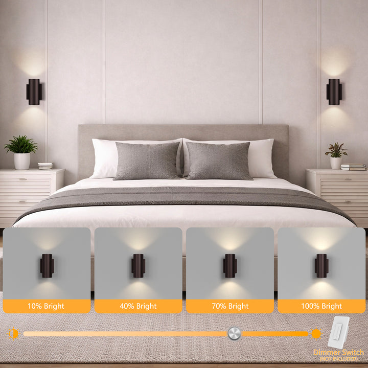 Dusk Black Dimmable Led Wall Sconces (Set of 2) #OW7121