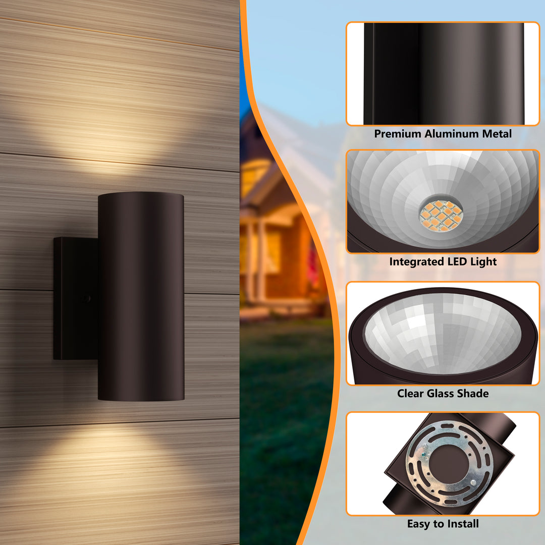 Aluminum Black Outdoor Wall Light (Set of 2) #OW7121
