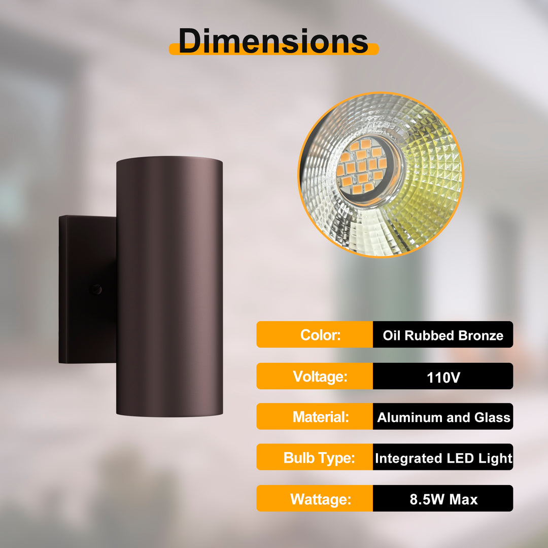 Aluminum Black Outdoor Wall Light (Set of 2) #OW7121