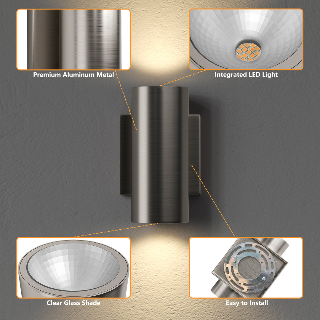 Dusk Black Dimmable Led Wall Sconces (Set of 2) #OW7121