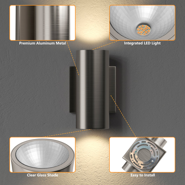Dusk Black Dimmable Led Wall Sconces (Set of 2) #OW7121