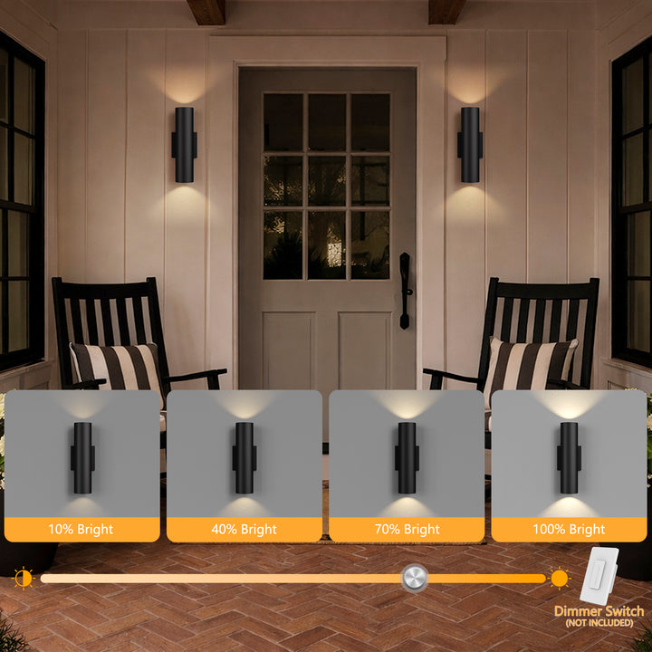 Aluminum Black Outdoor Wall Light (Set of 2) #OW7121