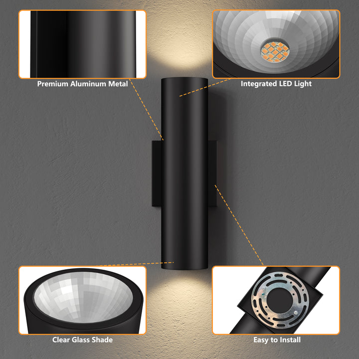 Dusk Black Dimmable Led Wall Sconces (Set of 2) #OW7121