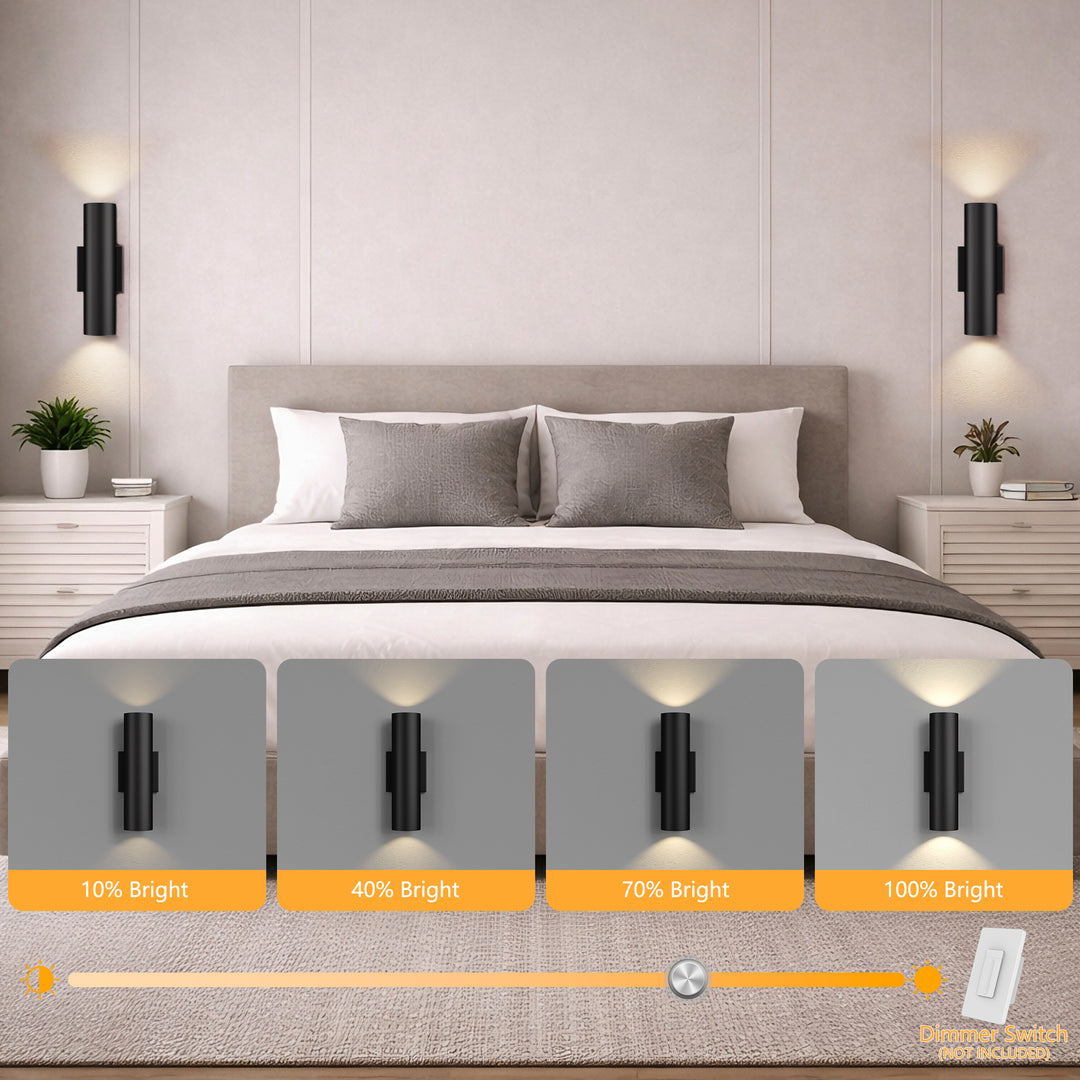 Dusk Black Dimmable Led Wall Sconces (Set of 2) #OW7121