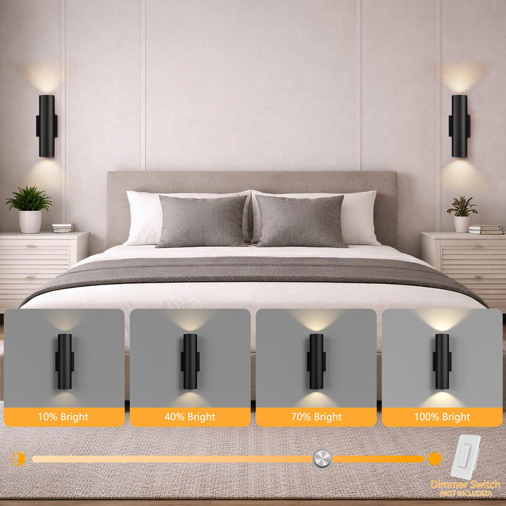 Dusk Black Dimmable Led Wall Sconces (Set of 2) #OW7121