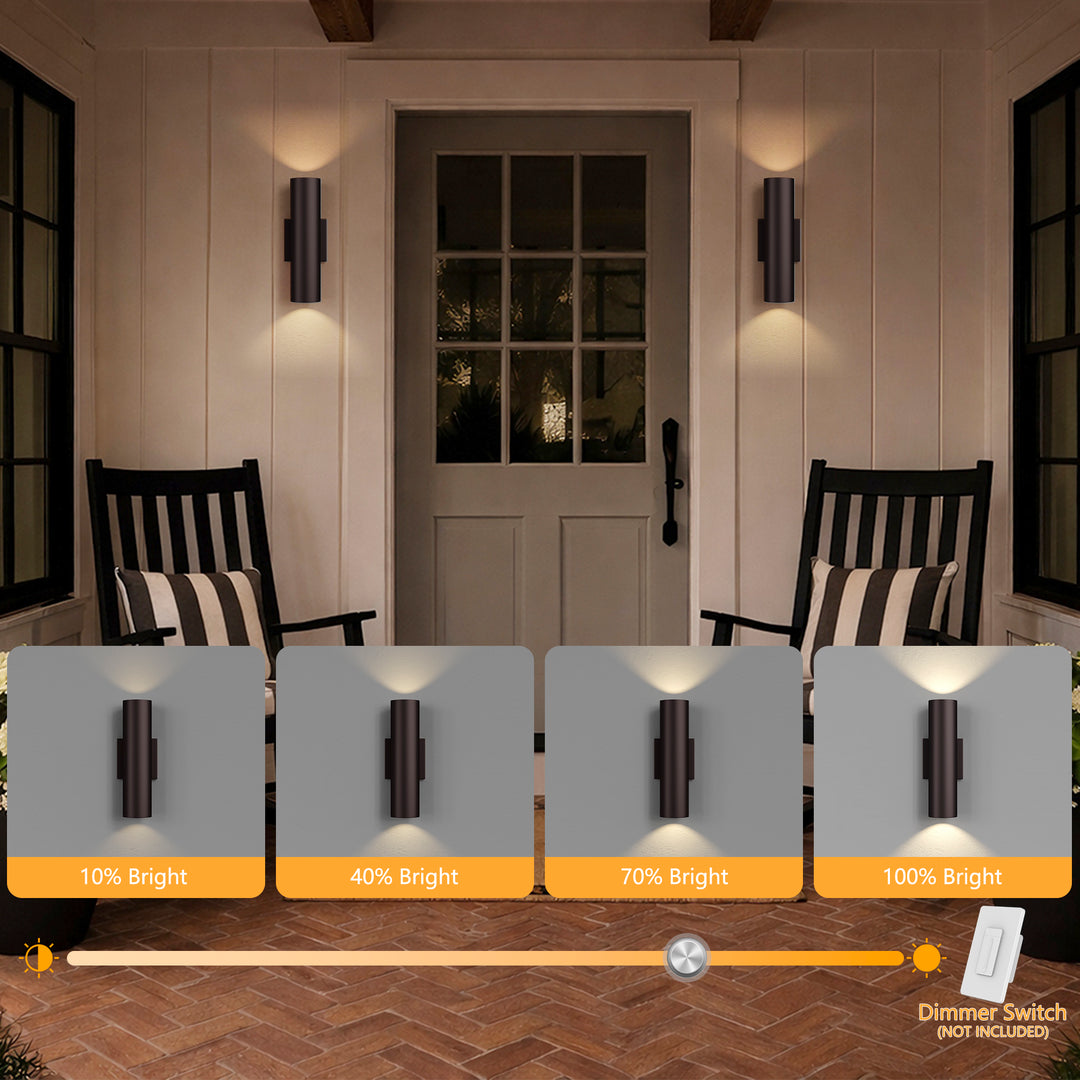 Aluminum Black Outdoor Wall Light (Set of 2) #OW7121