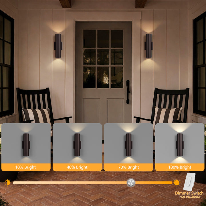 Aluminum Black Outdoor Wall Light (Set of 2) #OW7121