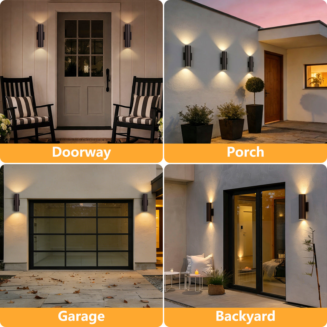 Aluminum Black Outdoor Wall Light (Set of 2) #OW7121