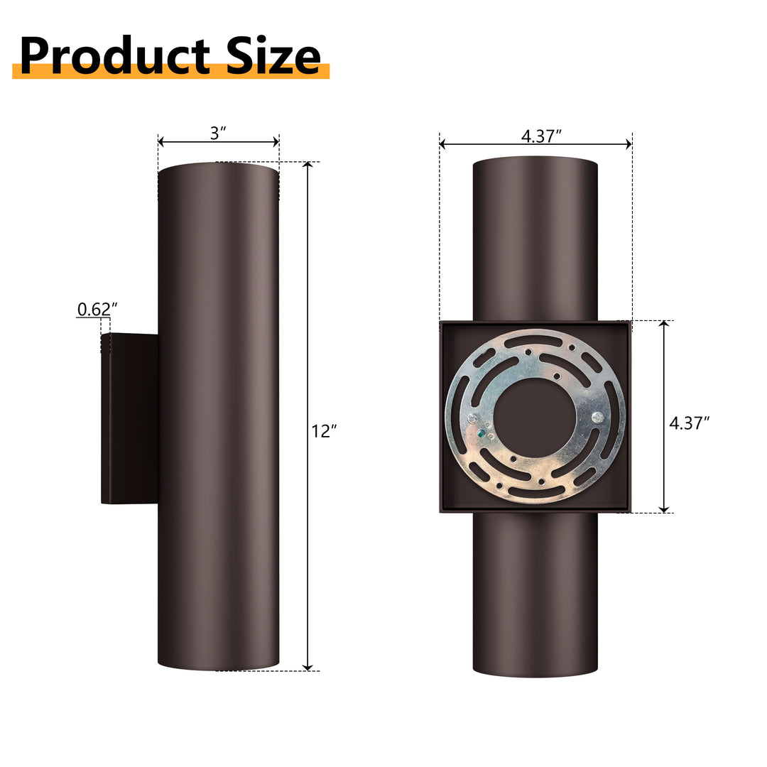 Aluminum Black Outdoor Wall Light (Set of 2) #OW7121