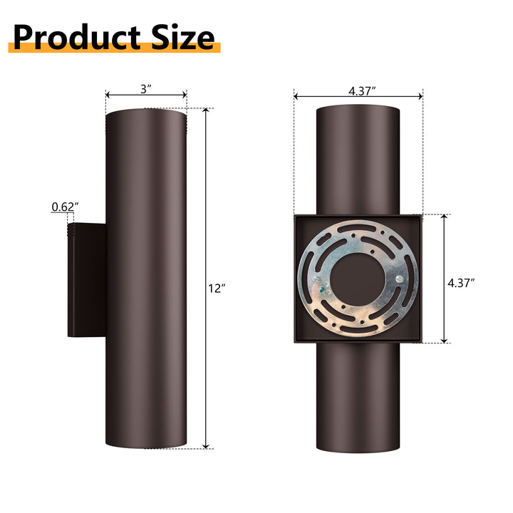 Aluminum Black Outdoor Wall Light (Set of 2) #OW7121
