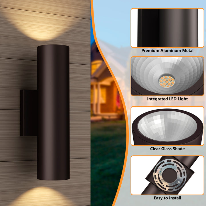 Aluminum Black Outdoor Wall Light (Set of 2) #OW7121