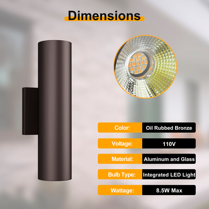 Aluminum Black Outdoor Wall Light (Set of 2) #OW7121