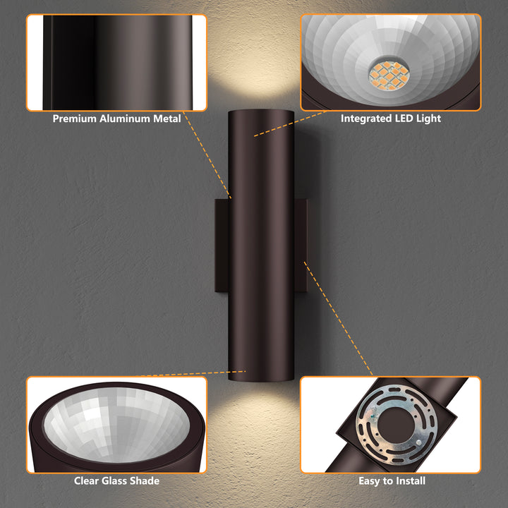 Dusk Black Dimmable Led Wall Sconces (Set of 2) #OW7121