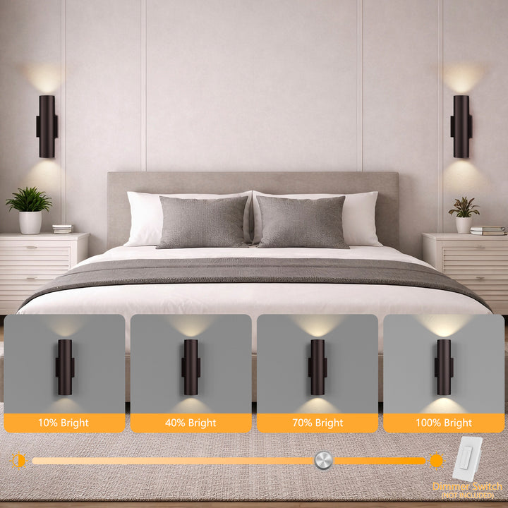 Dusk Black Dimmable Led Wall Sconces (Set of 2) #OW7121