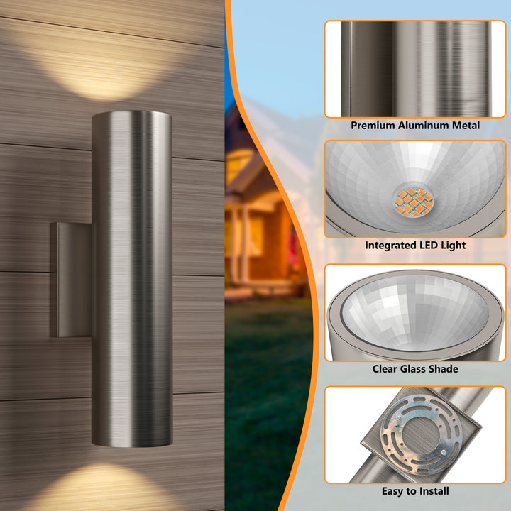 Aluminum Black Outdoor Wall Light (Set of 2) #OW7121