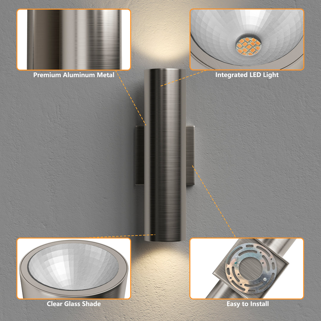 Dusk Black Dimmable Led Wall Sconces (Set of 2) #OW7121