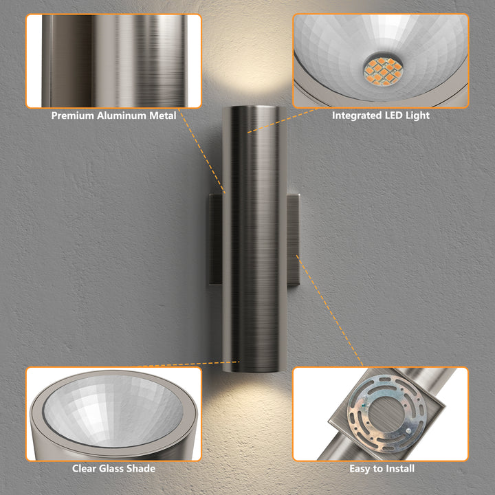 Dusk Black Dimmable Led Wall Sconces (Set of 2) #OW7121