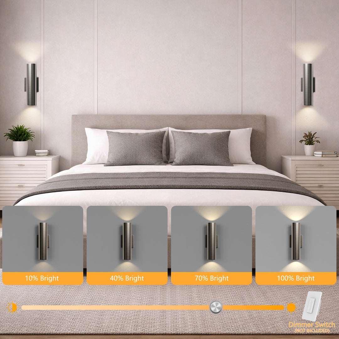 Dusk Black Dimmable Led Wall Sconces (Set of 2) #OW7121