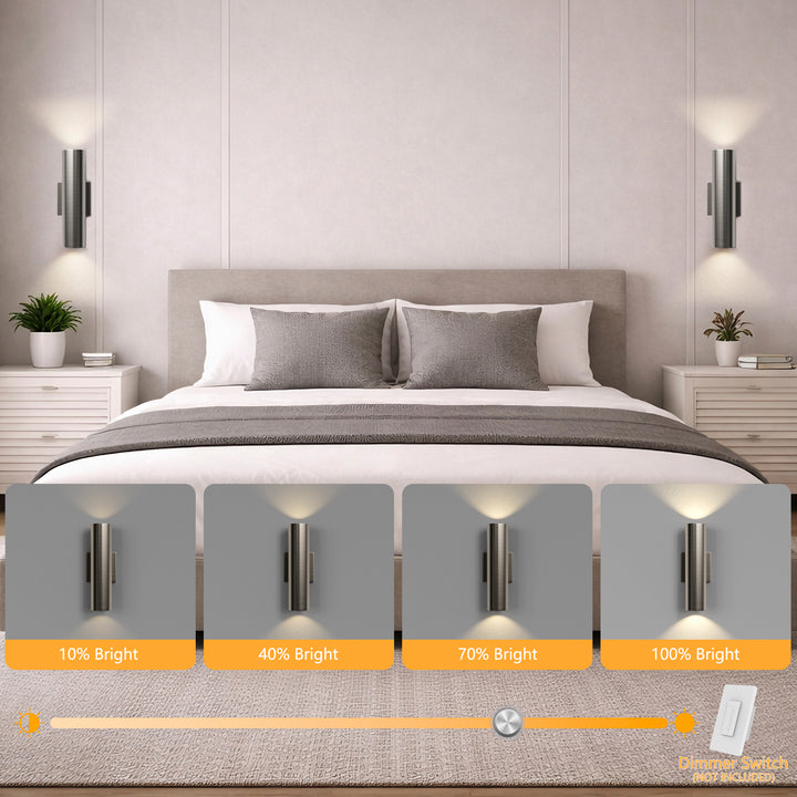 Dusk Black Dimmable Led Wall Sconces (Set of 2) #OW7121