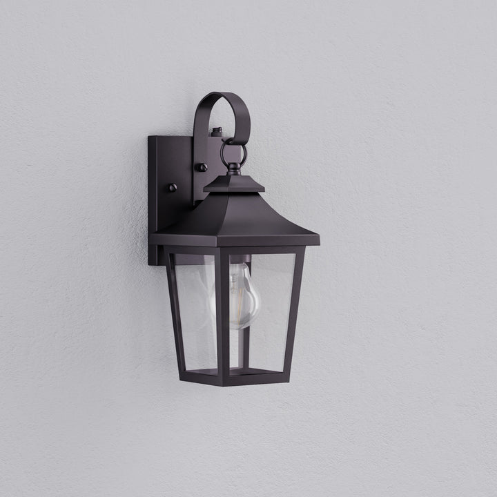 Solstice Iron Black ETL Tempered Glass Outdoor Wall Light with Dusk to Dawn #OW7124
