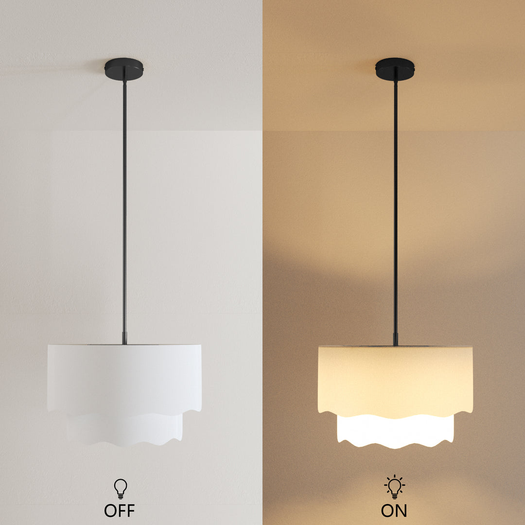 Twilight 3-Light Brass & White Modern Farmhouse Chandelier Light With Adjustable Height For Dining Room #39002