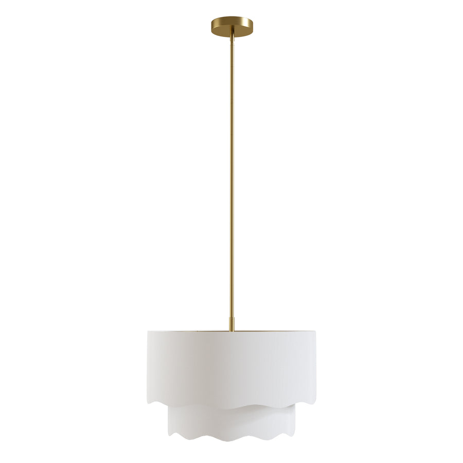 Twilight 3-Light Brass & White Modern Farmhouse Chandelier Light With Adjustable Height For Dining Room #39002