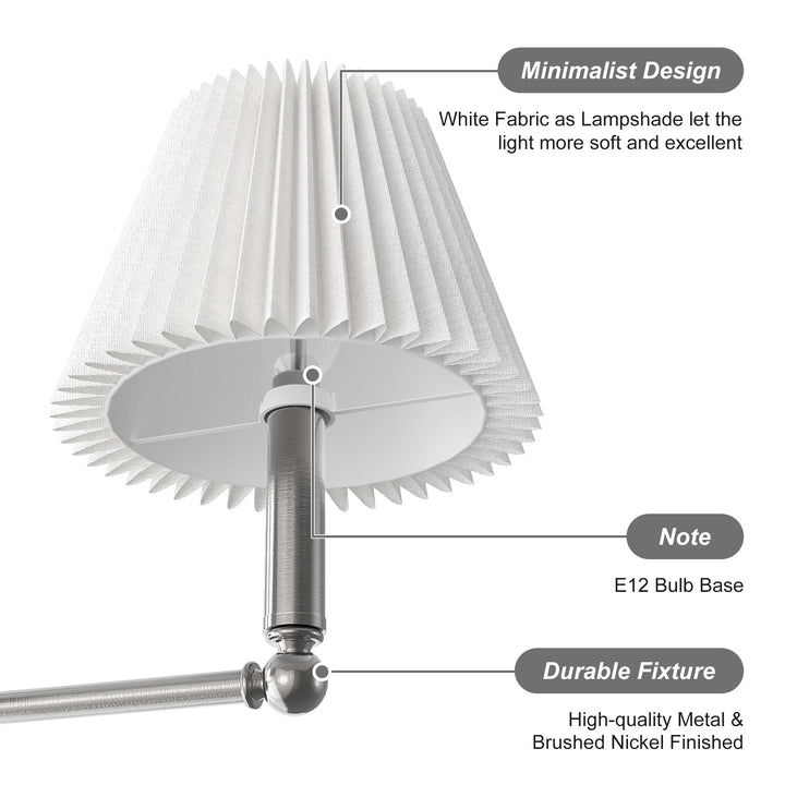 Glow 3-Light White Linen Fabric Shade Mid-Century Modern Chandelier For Dining Room #39007