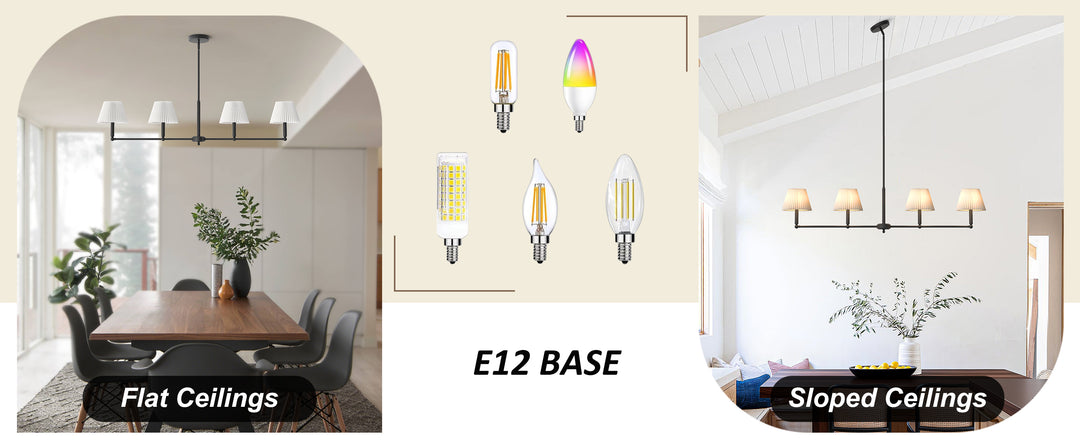 Twilight 4-light Adjustable Sloped Pendant - Mid-century Modern Linear Iron Frame With White Linen Shades For Dining Room #39009