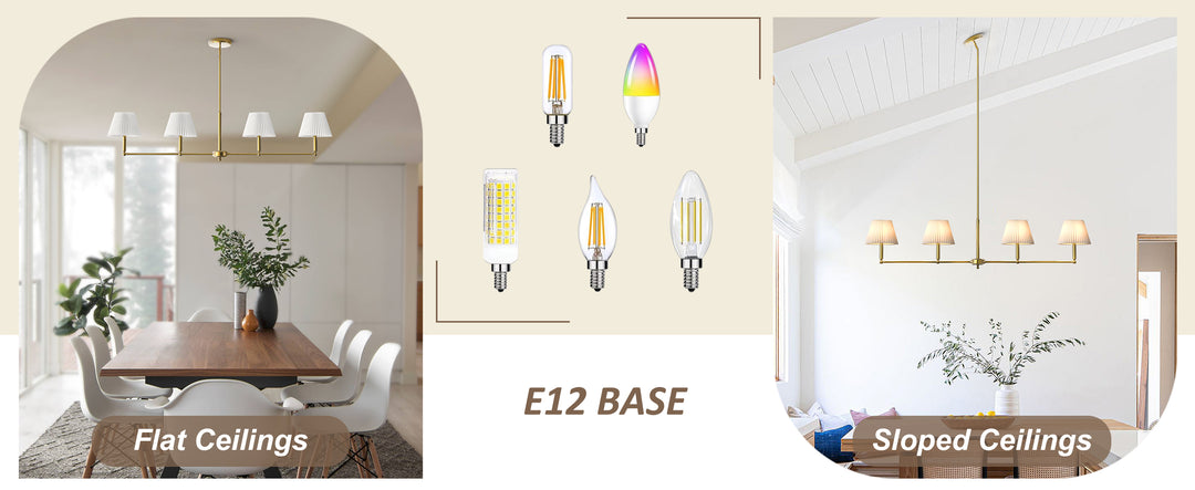 Twilight 4-light Adjustable Sloped Pendant - Mid-century Modern Linear Iron Frame With White Linen Shades For Dining Room #39009