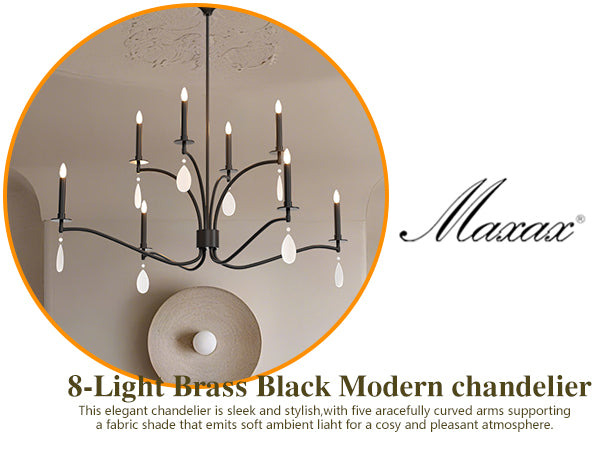 Essence 8-Light Candle Style Modern Farmhouse Chandelier With Crystal Accents For Dining Room And Living Room #P39011