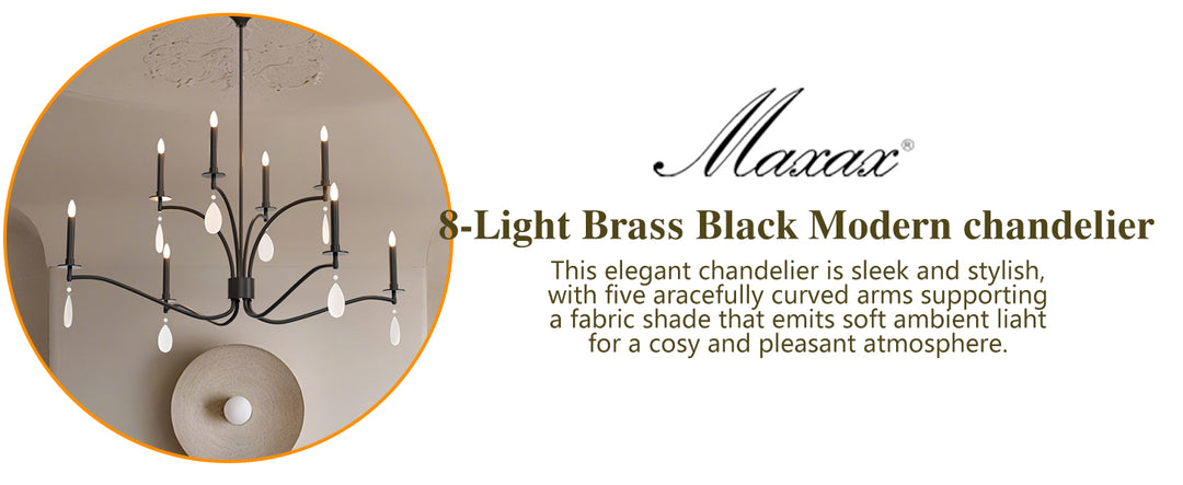 Essence 8-Light Candle Style Modern Farmhouse Chandelier With Crystal Accents For Dining Room And Living Room #P39011