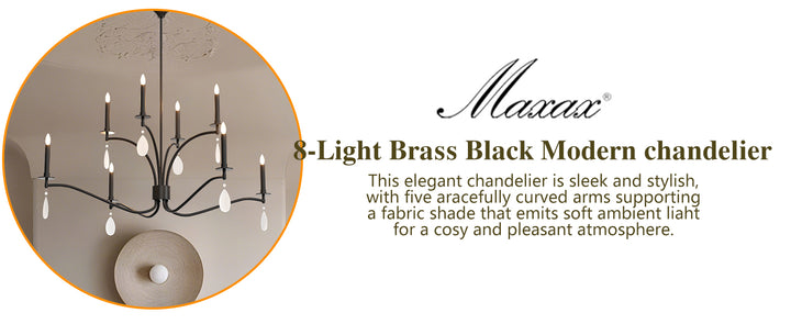 Essence 8-Light Candle Style Modern Farmhouse Chandelier With Crystal Accents For Dining Room And Living Room #P39011