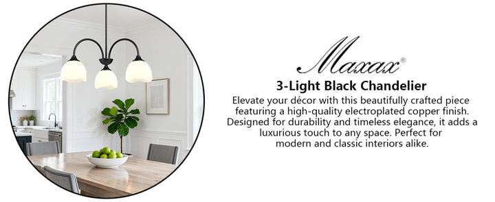 Twilight 3-light 23.9'' Dimmable Frosted Glass Modern/traditional Chandelier With Flower Shade For Dining Room #P39013
