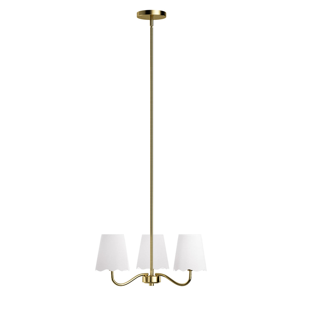 Twilight 3-light 21"W Matte Black Modern Spider Chandelier with Linen Shades for Dining Room or Kitchen Island #39017