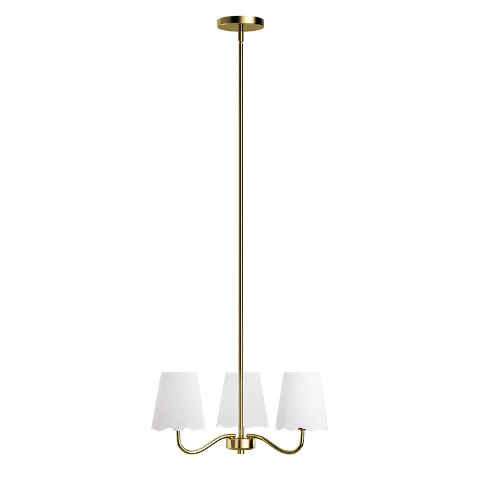 Twilight 3-light 21"W Matte Black Modern Spider Chandelier with Linen Shades for Dining Room or Kitchen Island #39017