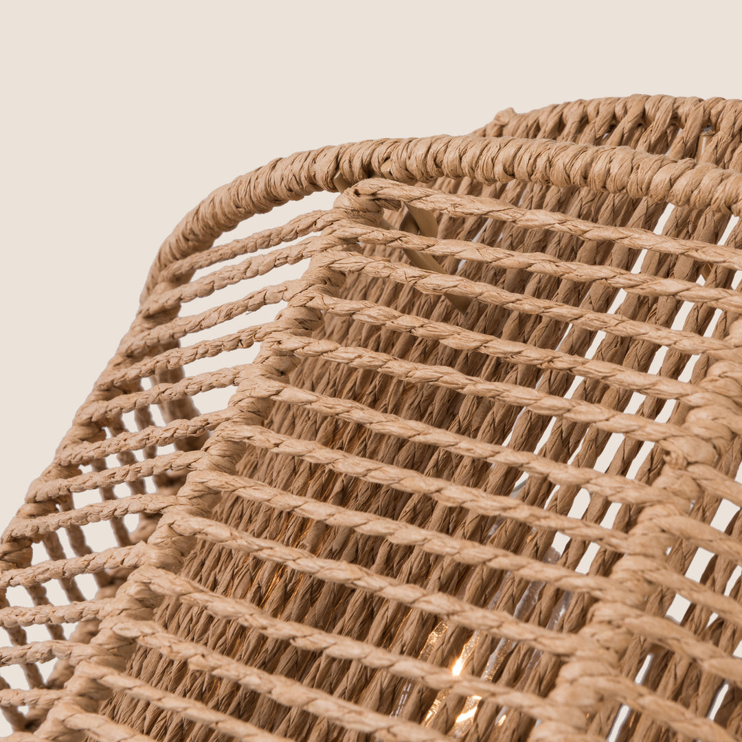 13''-3 Lights Brushed Gold Boho/Natural Farmhouse Paper Rope Unique / Statement Dimmabled ETL Semi-Flush Mount For Bedroom/Bedroom/Hallways/Entryway #P53002