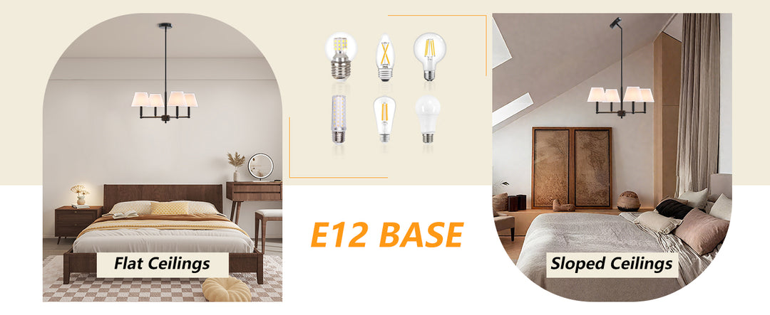 Twilight 4-light Mid-century Modern Adjustable Sloped Chandelier With Iron Frame And White Linen Shades For Dining Room #39008