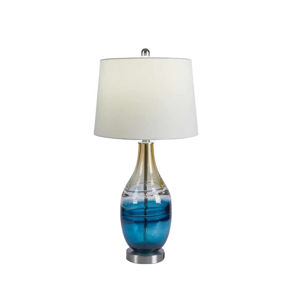 Tomi 27.37in Blue Table Lamp Set