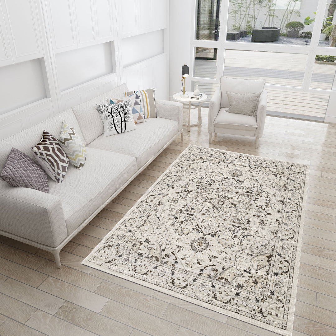 Losh Performance Brown/Beige/Cream Area Rug #TM701