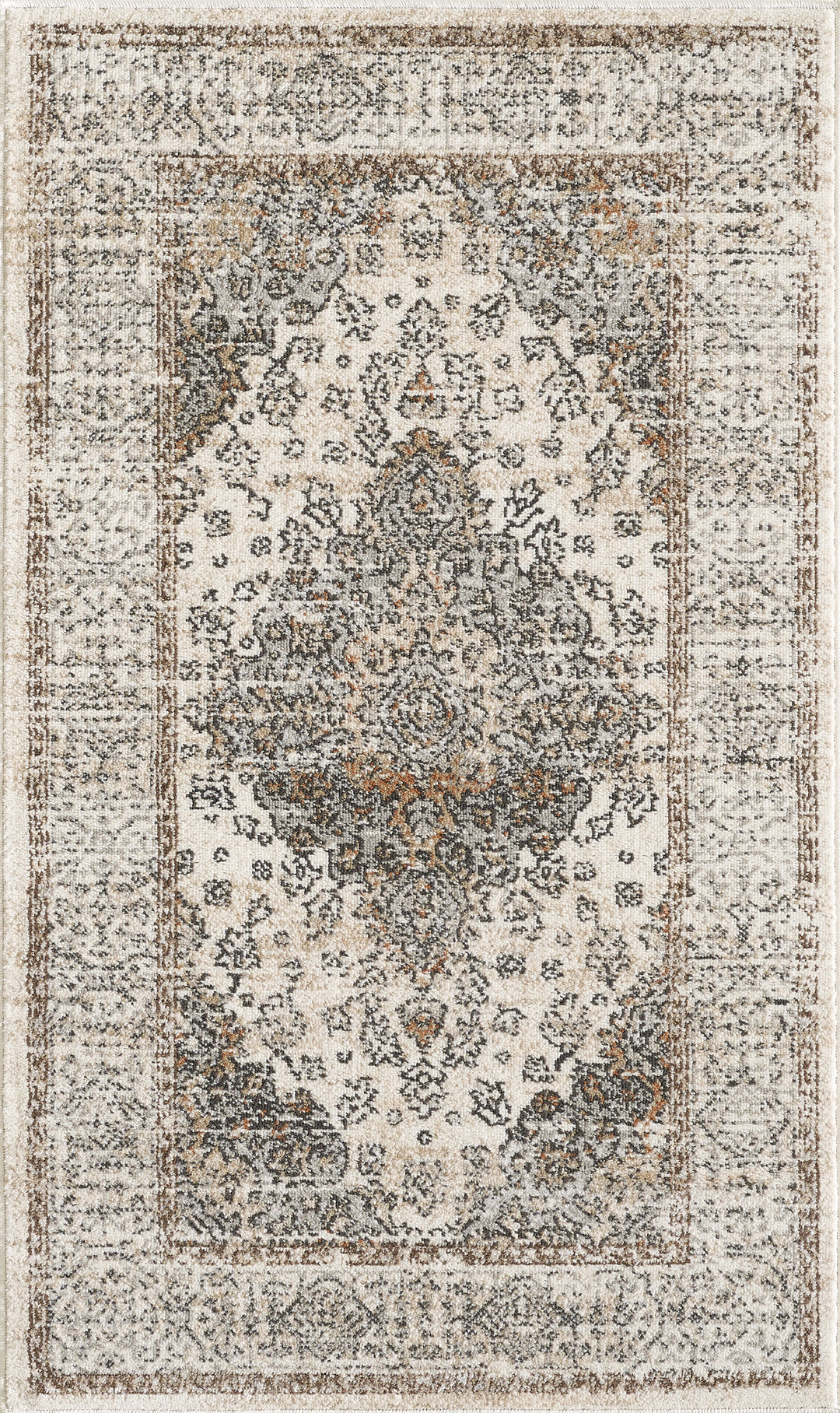 4modernhome Louane Performance Turkish Brown/Cream Area Rug #TM1