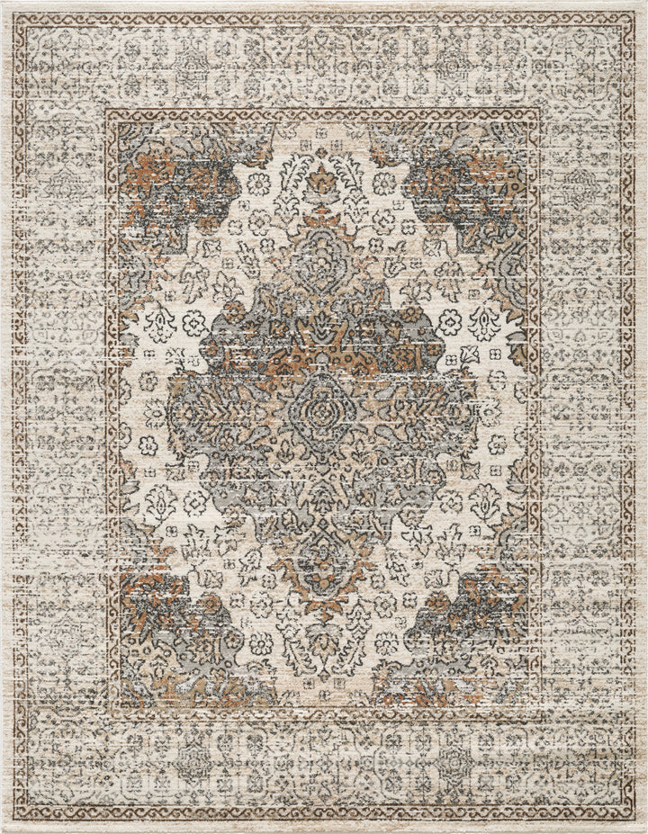 4modernhome Louane Performance Turkish Brown/Cream Area Rug #TM1