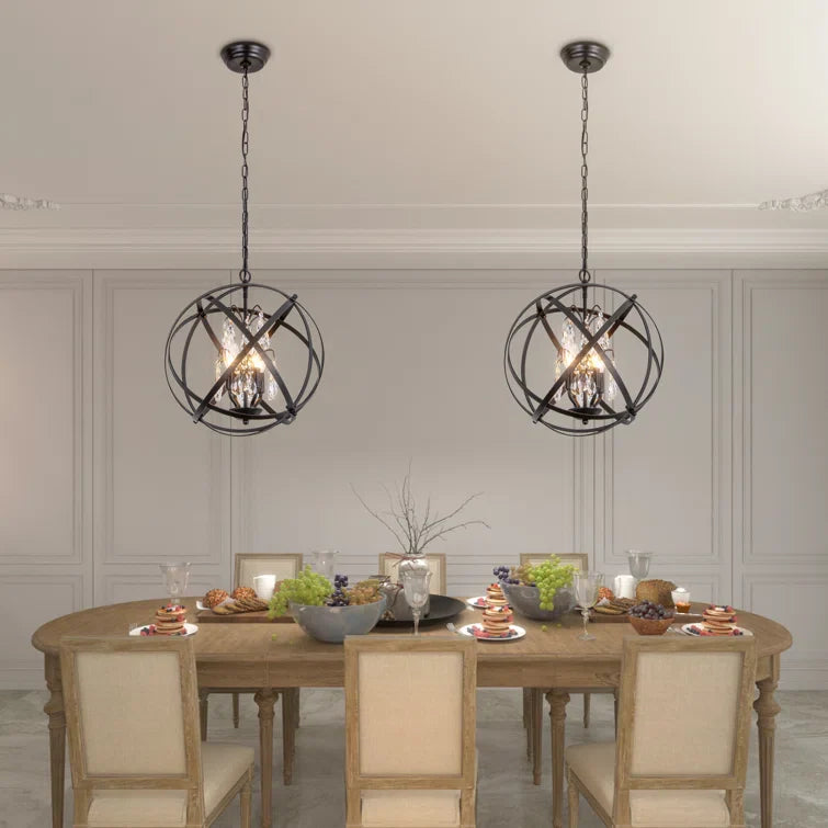 Maxax 4 - Light Unique/Statement Globe Chandelier With Crystal #MX19026