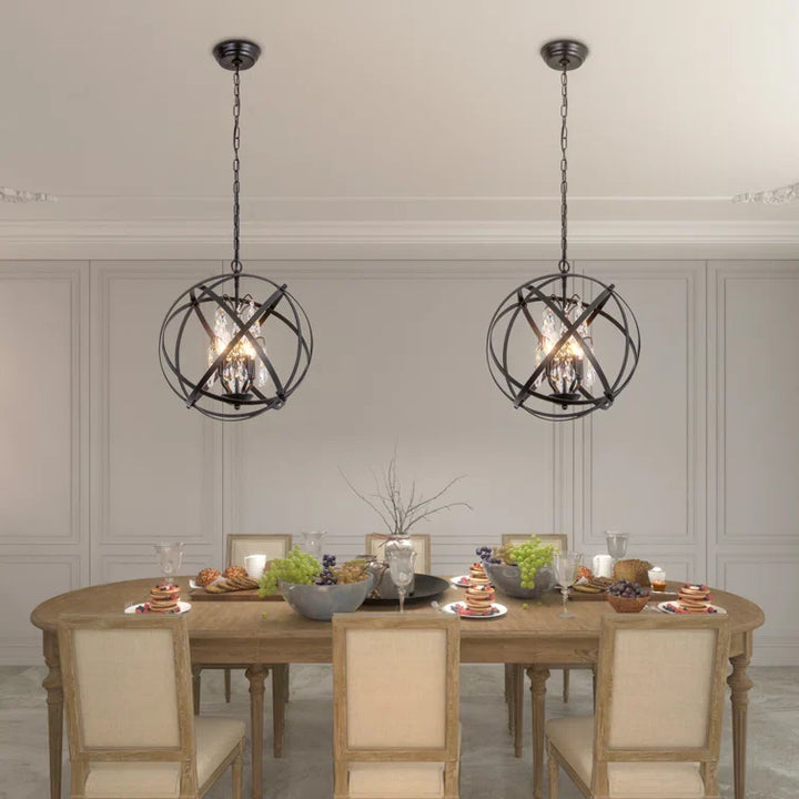 Maxax 4 - Light Unique/Statement Globe Chandelier With Crystal #MX19026