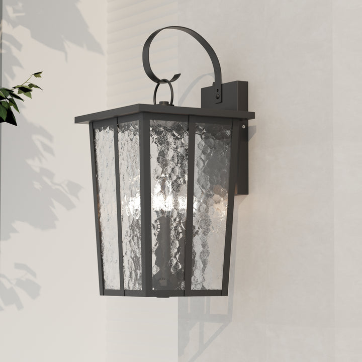 Maxax 3 - Light 18.58'' H Outdoor Wall Lantern Square / Rectangle with Dusk to Dawn #7025-3BK