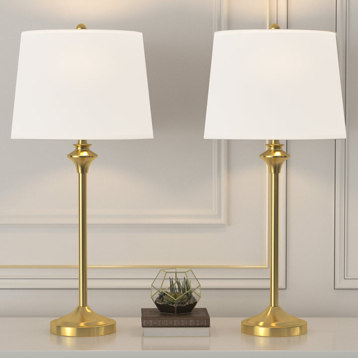 Maxax Metal Buffet Lamp with Oatmeal shade (Set of 2) #T13