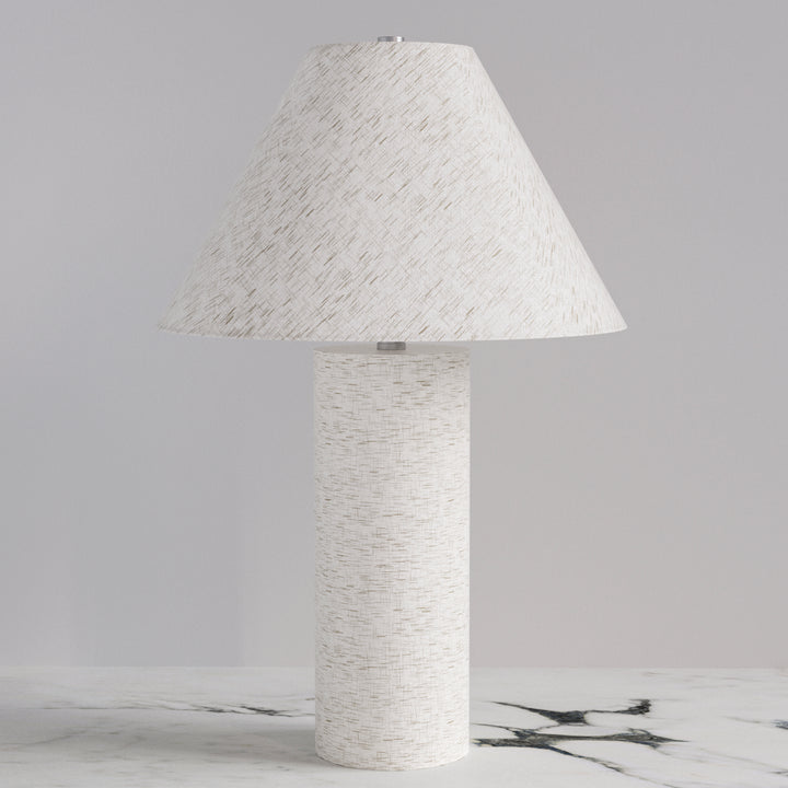 22.75'' White Resin-Wrapped Fabric Table Lamp With USB For Living Room/Bedroom #T239