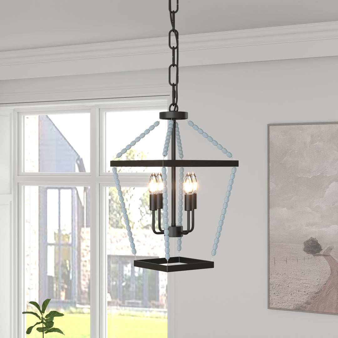 Maxax 4 - Light Dimmable Lantern Square Chandelier #6514