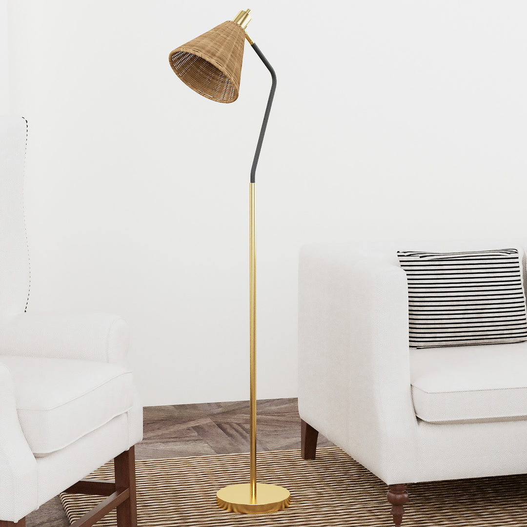 Maxax 62 Nature Rattan Task/Reading Floor Lamps #F137